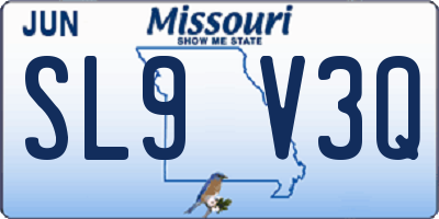 MO license plate SL9V3Q