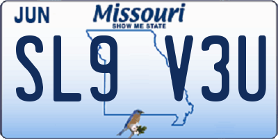 MO license plate SL9V3U