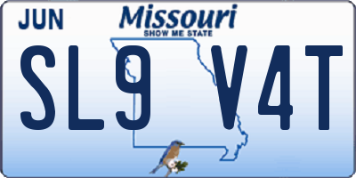 MO license plate SL9V4T