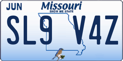 MO license plate SL9V4Z