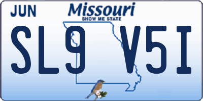MO license plate SL9V5I