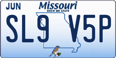 MO license plate SL9V5P