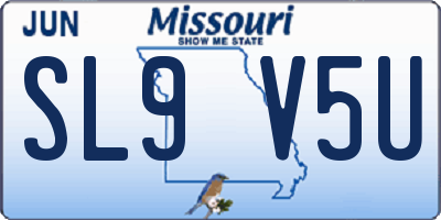 MO license plate SL9V5U