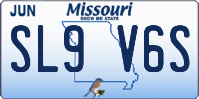 MO license plate SL9V6S