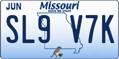 MO license plate SL9V7K