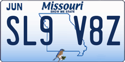 MO license plate SL9V8Z