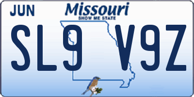 MO license plate SL9V9Z