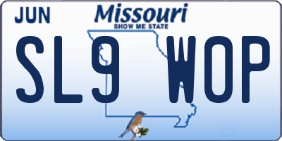MO license plate SL9W0P