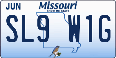 MO license plate SL9W1G