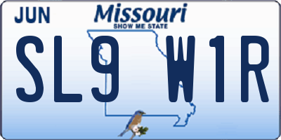 MO license plate SL9W1R