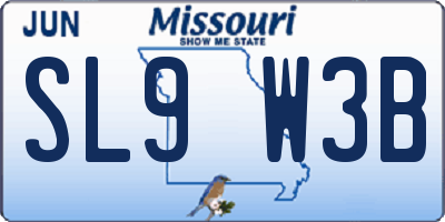 MO license plate SL9W3B
