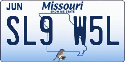 MO license plate SL9W5L