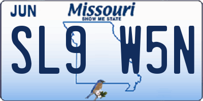 MO license plate SL9W5N