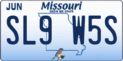 MO license plate SL9W5S