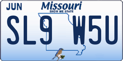 MO license plate SL9W5U