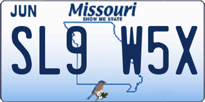 MO license plate SL9W5X