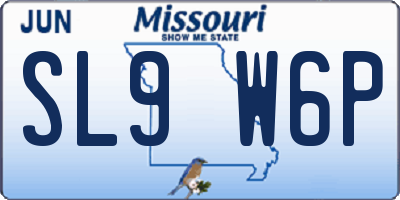 MO license plate SL9W6P