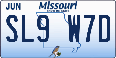 MO license plate SL9W7D