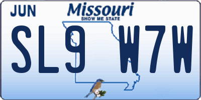 MO license plate SL9W7W