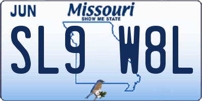 MO license plate SL9W8L