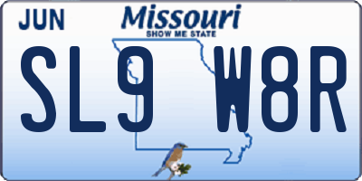 MO license plate SL9W8R