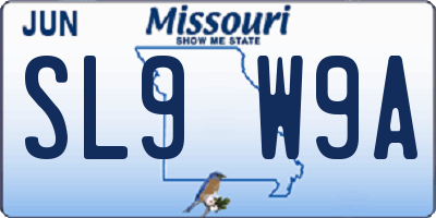 MO license plate SL9W9A