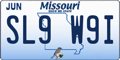 MO license plate SL9W9I