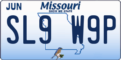 MO license plate SL9W9P