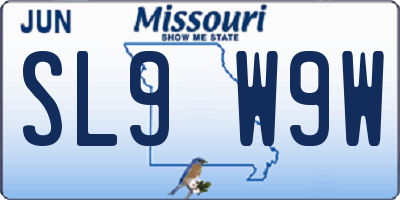 MO license plate SL9W9W