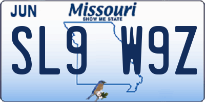 MO license plate SL9W9Z