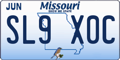 MO license plate SL9X0C