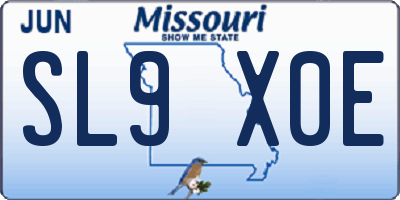 MO license plate SL9X0E