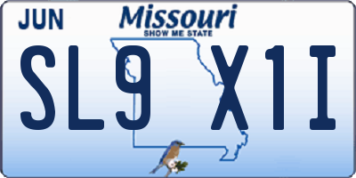MO license plate SL9X1I