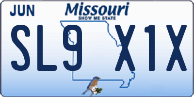 MO license plate SL9X1X