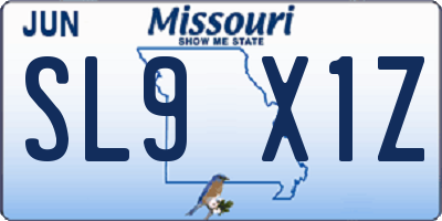 MO license plate SL9X1Z
