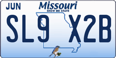 MO license plate SL9X2B