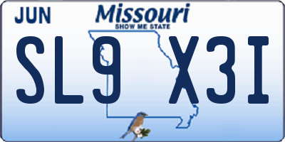 MO license plate SL9X3I