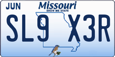 MO license plate SL9X3R