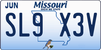 MO license plate SL9X3V