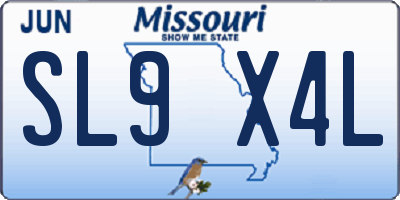 MO license plate SL9X4L
