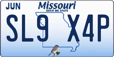 MO license plate SL9X4P