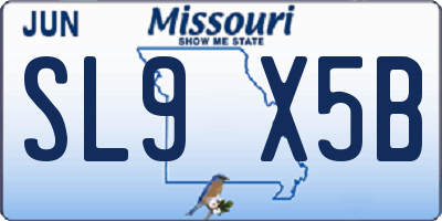 MO license plate SL9X5B
