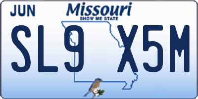 MO license plate SL9X5M