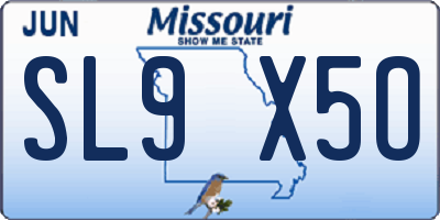 MO license plate SL9X5O