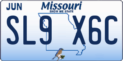 MO license plate SL9X6C