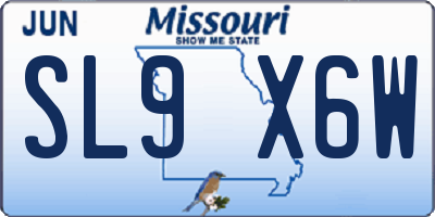 MO license plate SL9X6W