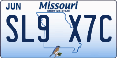 MO license plate SL9X7C