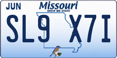 MO license plate SL9X7I