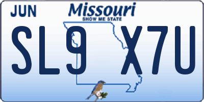 MO license plate SL9X7U