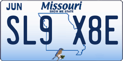 MO license plate SL9X8E